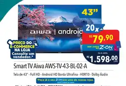 Supermercados Condor Smart TV Aiwa AWS-TV-43-BL-02-A oferta