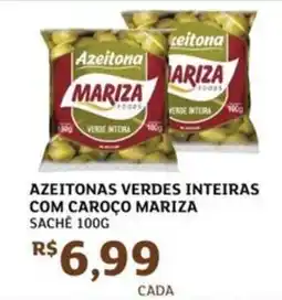 Assaí Atacadista Azeitonas verdes inteiras com caroço mariza sache oferta