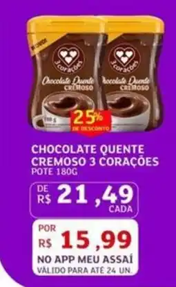 Assaí Atacadista Chocolate quente cremoso 3 corações oferta