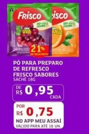 Pó para preparo de refresco frisco sabores sache