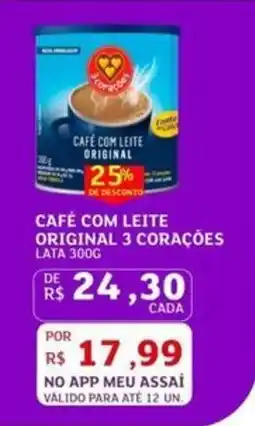 Assaí Atacadista Café com leite original 3 corações lata oferta