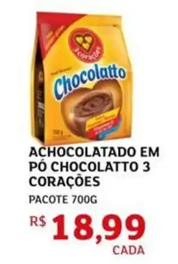 Assaí Atacadista Achocolatado em pó chocolatto 3 corações oferta