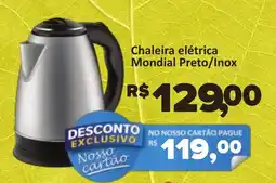Supermercados Savegnago Chaleira elétrica Mondial Preto/Inox oferta