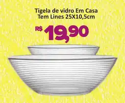 Supermercados Savegnago Tigela de vidro Em Casa Tem Lines 25X10,5cm oferta