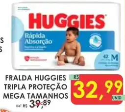Fênix Supermercados Fralda huggies tripla proteção mega tamanhos oferta
