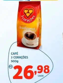 Bergamais Supermercados CAFÉ 3 CORAÇÕES oferta