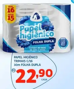 Bergamais Supermercados Papel higiênico trimais c/16 30m folha dupla oferta