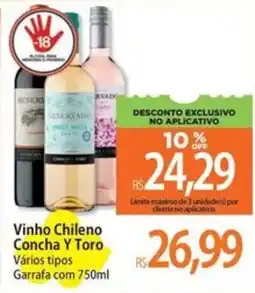 Atacadão Vinho Chileno Concha Y Toro Vários tipos Garrafa oferta