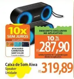Atacadão Caixa de Som Aiwa oferta