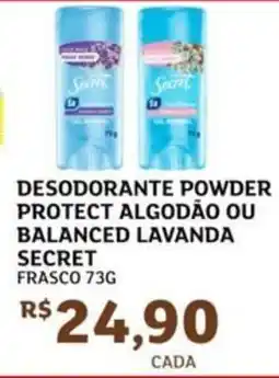 Assaí Atacadista Desodorante powder protect algodão ou balanced lavanda secret frasco oferta