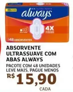 Assaí Atacadista Absorvente ultrassuave com abas always oferta