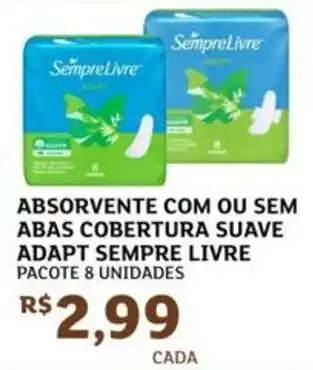 Assaí Atacadista Absorvente com ou sem abas cobertura suave adapt sempre livre oferta