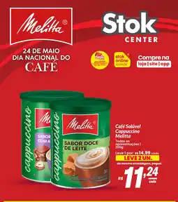 Stok Center Café Solúvel Cappuccino Melitta oferta