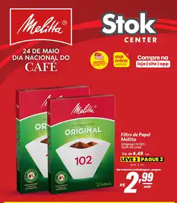 Stok Center Filtro de Papel Melitta oferta