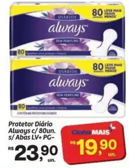 Fort Atacadista Protetor Diário Always c/80un. s/Abas oferta