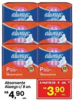 Fort Atacadista Absorvente Always c/ 8 un. oferta