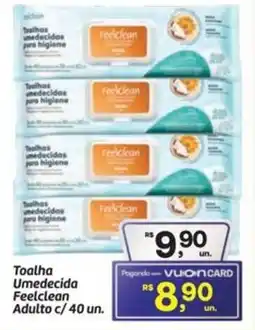 Fort Atacadista Toalha Umedecida Feelclean Adulto c/40 un. oferta