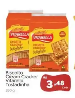 Novo Atacarejo Biscoito Cream Cracker Vitarella Tostadinha oferta