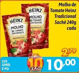 Supermercados Big Compra Molho de Tomate Heinz Tradicional Sachê cada oferta