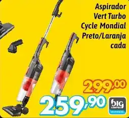 Supermercados Big Compra Aspirador Vert Turbo Cycle Mondial Preto/Laranja cada a oferta