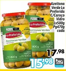 Supermercados Big Compra Azeitona Verde La Preferida C/Caroço Vidro oferta