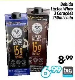 Supermercados Big Compra Bebida Láctea Whey 3 Corações oferta