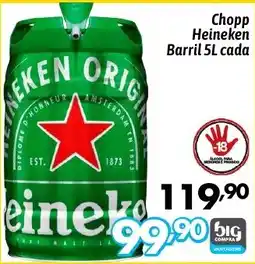 Supermercados Big Compra Chopp Heineken Barril cada oferta
