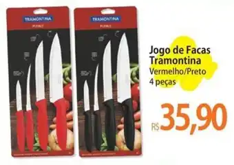 Jogo de Facas Tramontina Vermelho/Preto