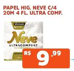 Supermercados Pague Menos Papel hig. neve c/4 20m 4 fl. ultra comf. oferta