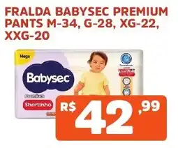 Supermercados Pague Menos Fralda babysec premium pants m-34, g-28, xg-22, xxg-20 oferta