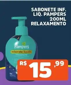 Supermercados Pague Menos Sabonete inf. liq. pampers relaxamento oferta