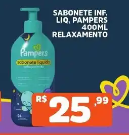 Supermercados Pague Menos Sabonete inf. liq, pampers relaxamento oferta