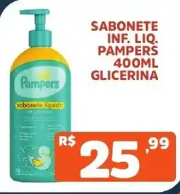 Supermercados Pague Menos Sabonete inf. liq. pampers glicerina oferta