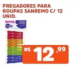 Supermercados Pague Menos Pregadores para roupas sanremo c/ 12 unid. oferta