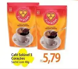 Atacadão Café Solúvel 3 Corações Sachê oferta