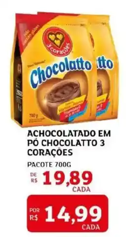 Assaí Atacadista Achocolatado em pó chocolatto 3 corações oferta