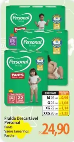 Atacadão Fralda Descartável Personal Pants oferta