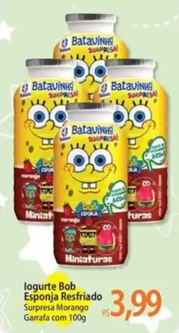 Atacadão logurte Bob Esponja Resfriado Surpresa Morango Garrafa oferta