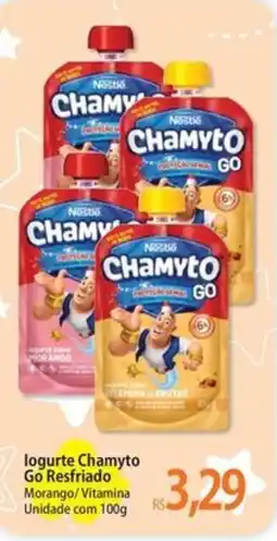Atacadão logurte Chamyto Go Resfriado Morango/Vitamina Unidade oferta