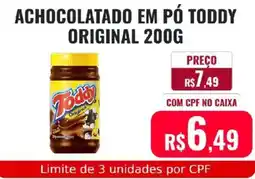 Supermercados Mateus Achocolatado em pó toddy original oferta