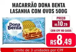Supermercados Mateus Macarrão dona benta lasanha com ovos oferta