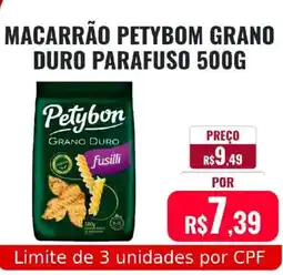 Supermercados Mateus Macarrão petybom grano duro parafuso oferta