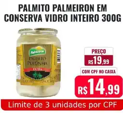 Supermercados Mateus Palmito palmeiron em conserva vidro inteiro oferta