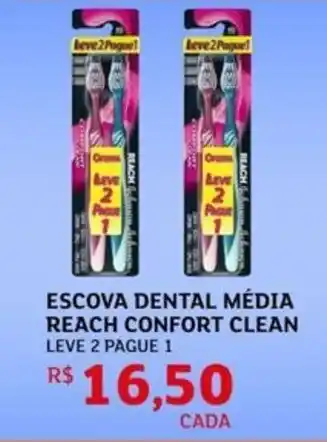 Escova dental média reach confort clean