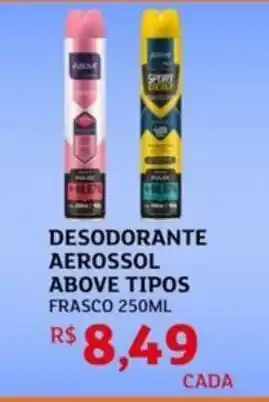 Desodorante aerossol above tipos frasco