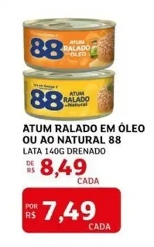 Atum ralado oleo ou ao natural 88 lata drenado