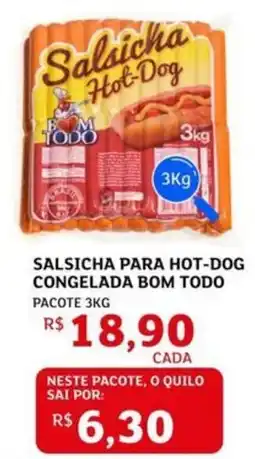 Assaí Atacadista Salsicha para hot-dog congelada bom todo pacote oferta