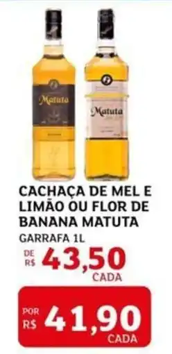 Assaí Atacadista Cachaça de mel e limão ou flor de banana matuta oferta