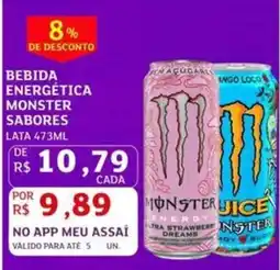 Assaí Atacadista Bebida energética monster sabores oferta