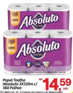 Fort Atacadista Papel Toalha Absoluto 3X120m c/ 360 Folhas oferta